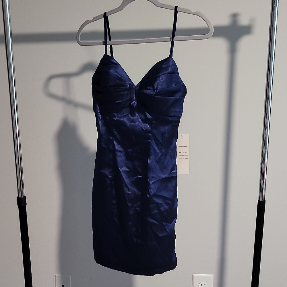 Elegant Navy Blue Mini Dress